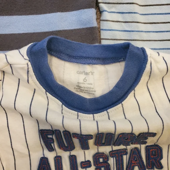 Child Blue Striped and Graphic T-Shirts Set of 3 - Picture 4 of 4